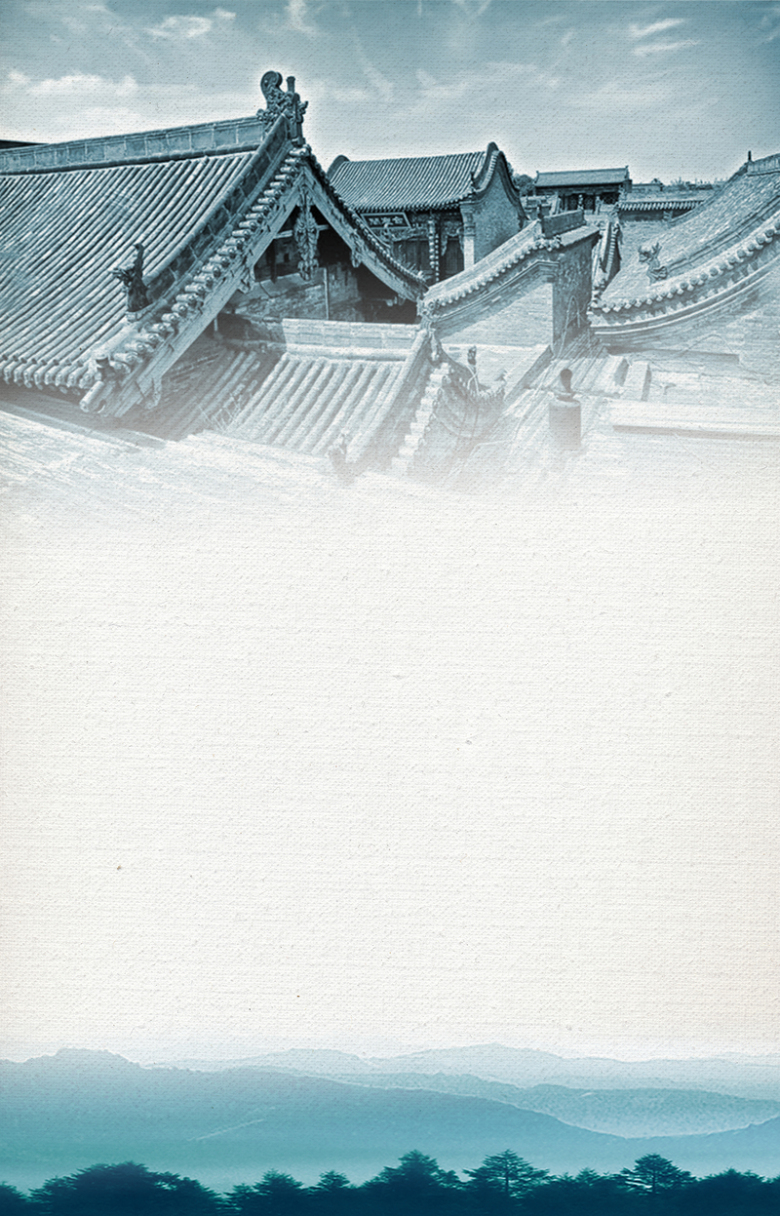 复古平遥古城国庆旅游海报背景psd