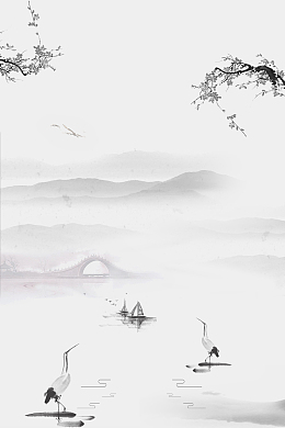 中国风白露节气海报背景