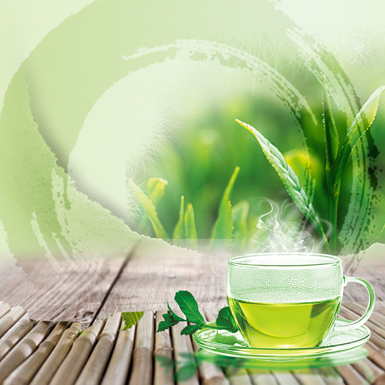茶道茶具茶文化背景模板