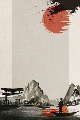 古风水墨山水风景背景