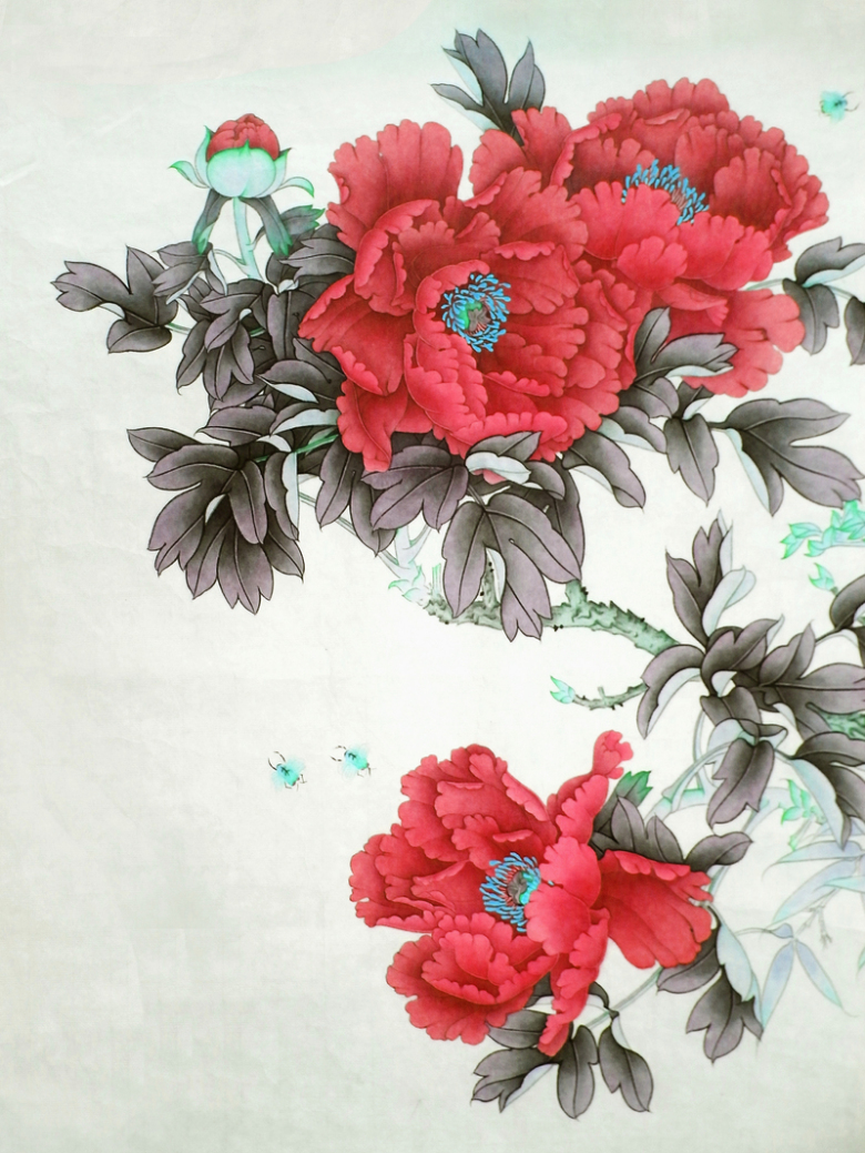 关键词 : 中国画,牡丹花,海报背景,国画,牡丹花背景,中国画海报,高清