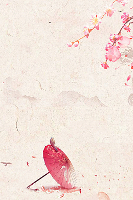 粉色唯美古风春季上新油纸伞背景