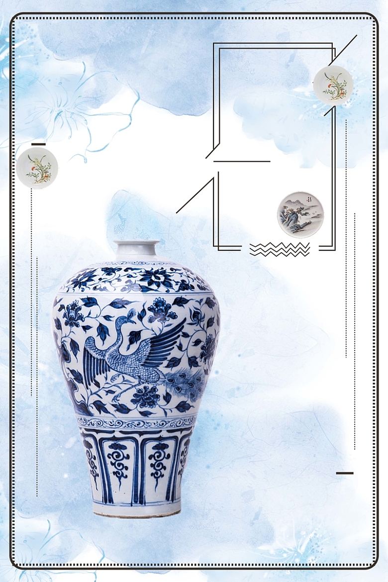 创意中国风陶瓷文化背景素材