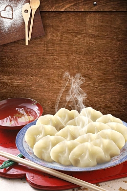创意美食水饺中华味道背景
