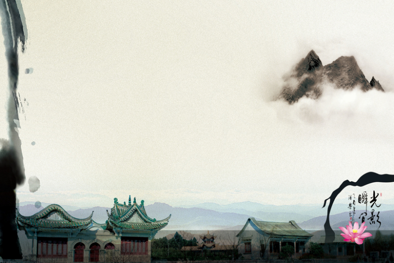 古风徽州海报背景素材