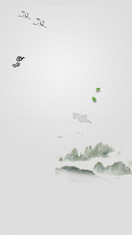 灰色复古山水背景