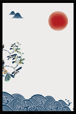 彩色山水彩绘无框画背景