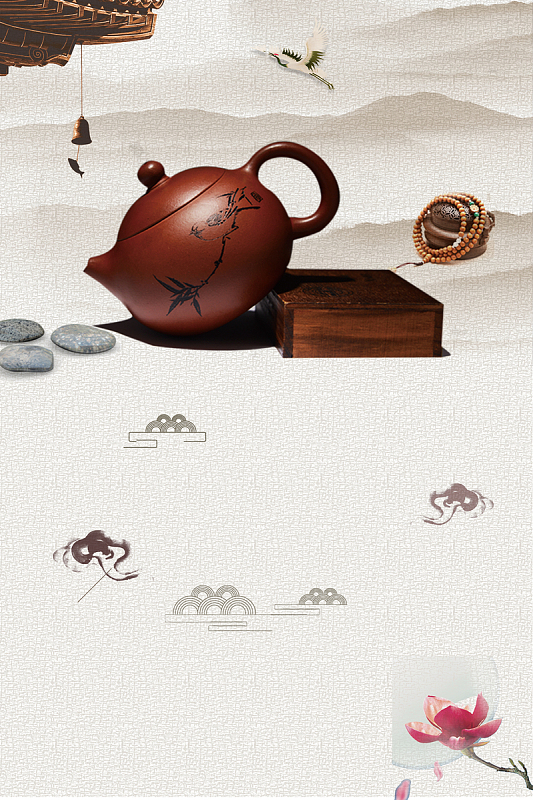 紫砂壶中国风创意促销宣传海报