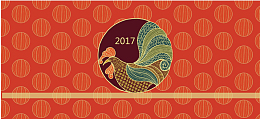 雄鸡新年扁平中国风彩色背景
