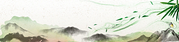清明节阴雨水墨banner