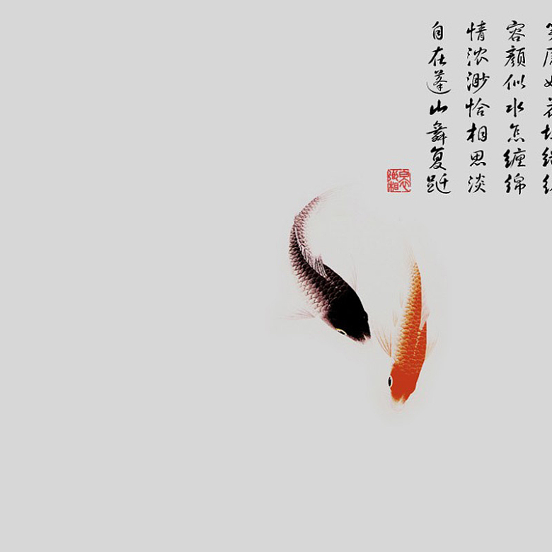 鲤鱼汉字背景图