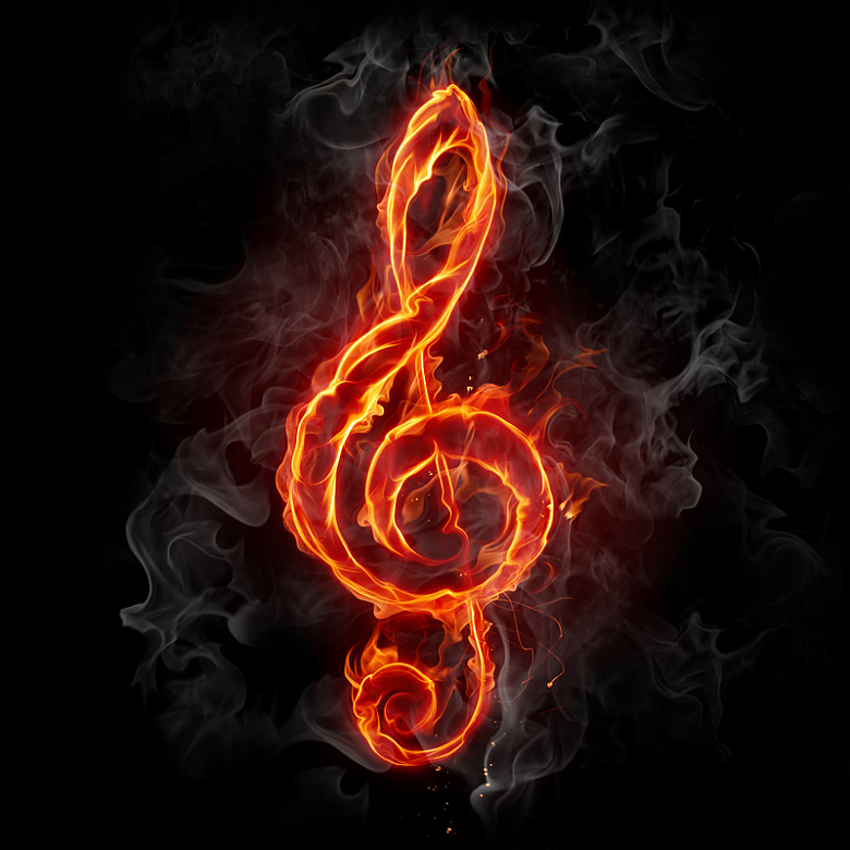 音乐符号火焰高清背景