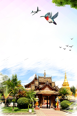 西双版纳风光旅游宣传海报背景素材