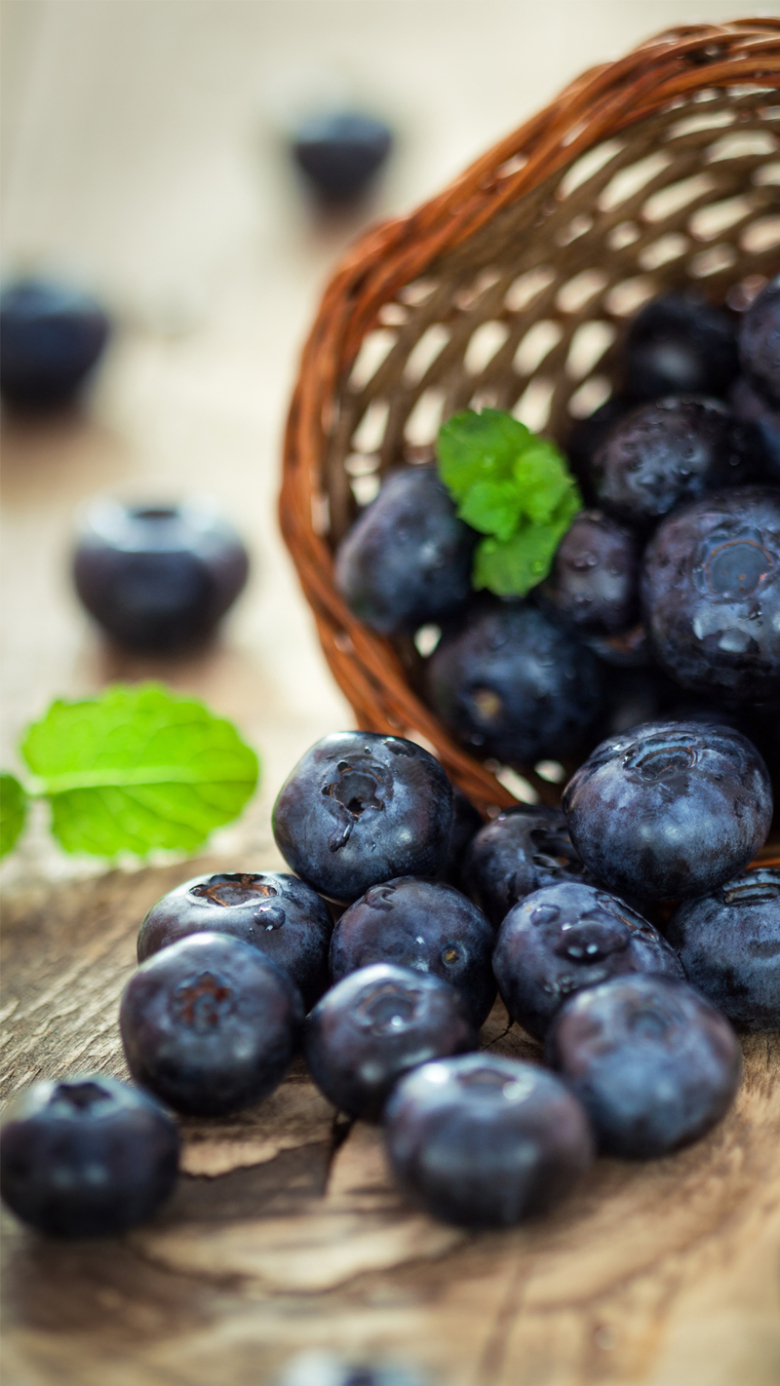 新鲜蓝莓h5背景素材