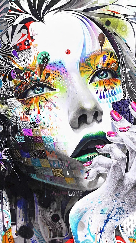 人物彩色抽象艺术涂鸦h5背景