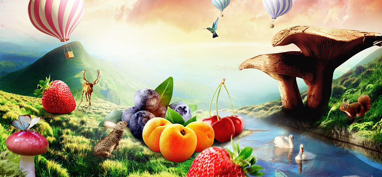 鲜榨果汁夏日饮料海报背景