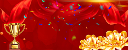 企业大气开幕式冠军红色banner