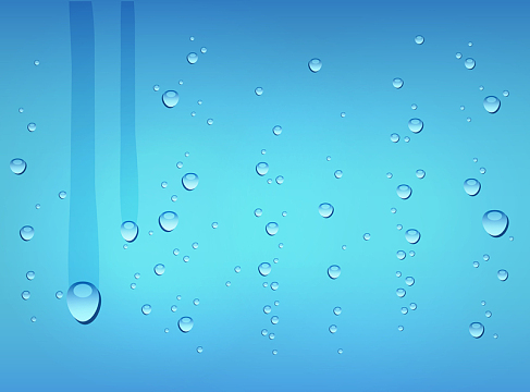 蓝色水珠气泡痕迹背景矢量素材