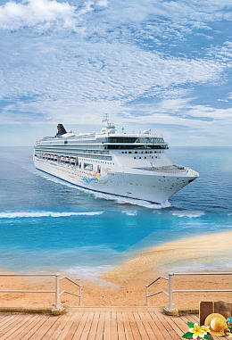 夏季游轮出游海报背景素材