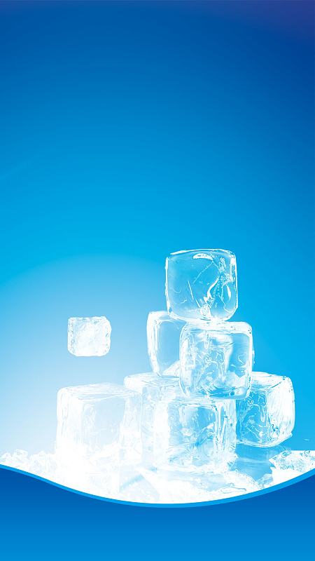 蓝色夏季冰爽冰淇淋H5背景