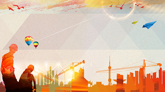 施工剪影加强工伤预防安全生产海报背景素材