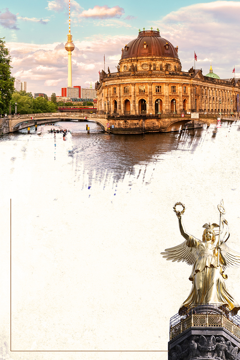 德国风情建筑旅游宣传海报背景素材