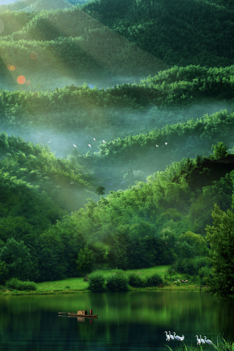 乡村自驾游美丽家乡海报背景素材