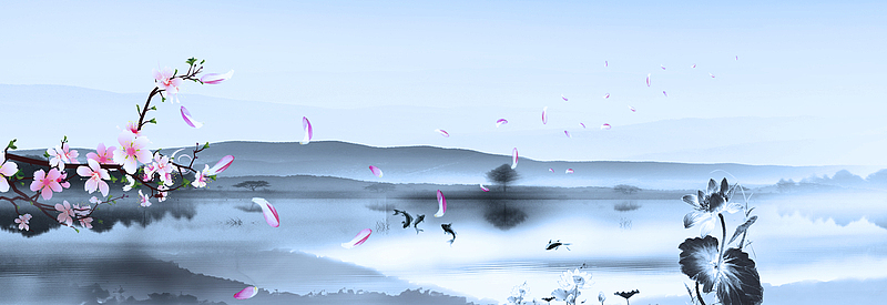 桃李满天下,桃花,毛笔,教师节海报