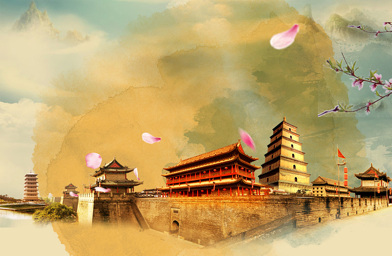 大气美丽中国美景旅游海报背景素材