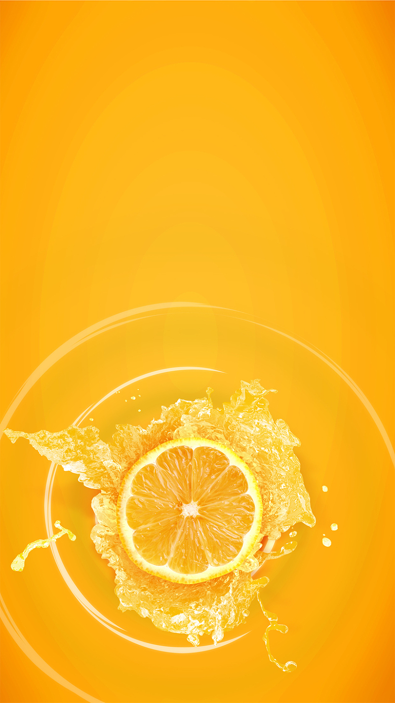 橘子橙汁橘色背景素材