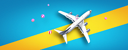 蓝色背景飞行海报banner