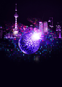 魔都夜色海报背景素材