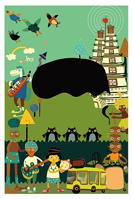 毕业旅行创意插画海报背景素材