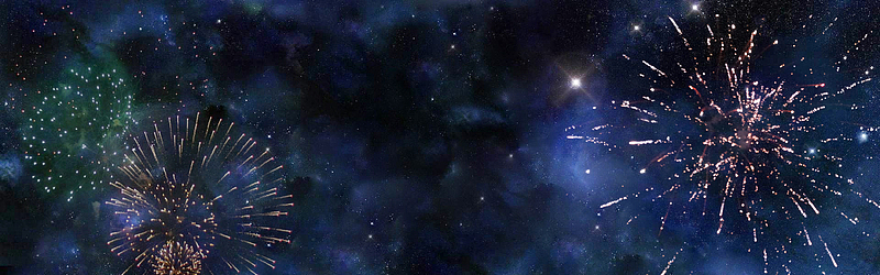 唯美星空璀璨烟火蓝色banner