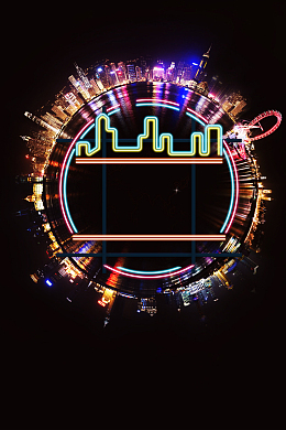香港景点香港印象海报背景素材