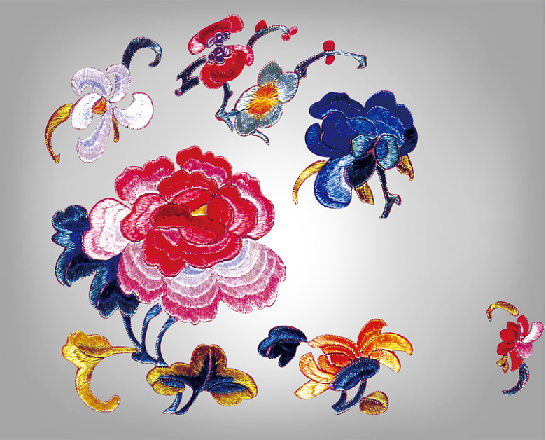 中式传统刺绣文化背景素材