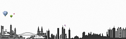 城市建筑剪影小清新banner