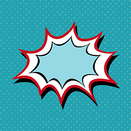蓝色漫画手绘爆炸框矢量素材主图