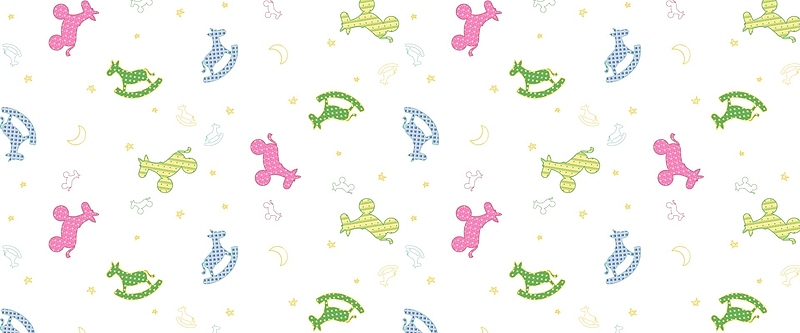 彩色小木马卡通无缝背景