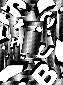 灰白字母海报设计