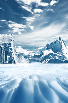 简约大气冰山冬季广告