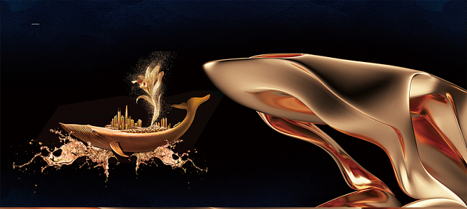 大气质感黑金地产banner(1920x860)psdpng大气高端楼盘发售海报背景