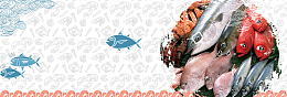 蓝色手绘鱼螃蟹海鲜开渔节电商banner