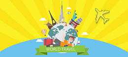 蓝色简约国庆去哪里旅游banner