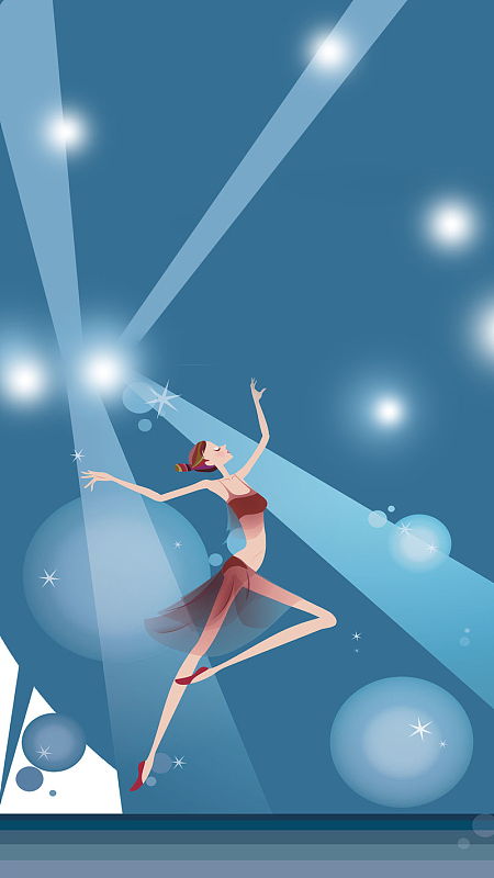 蓝色舞者跳舞h5背景