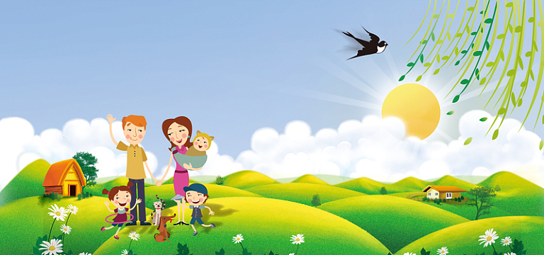 亲子踏青卡通童趣绿地banner