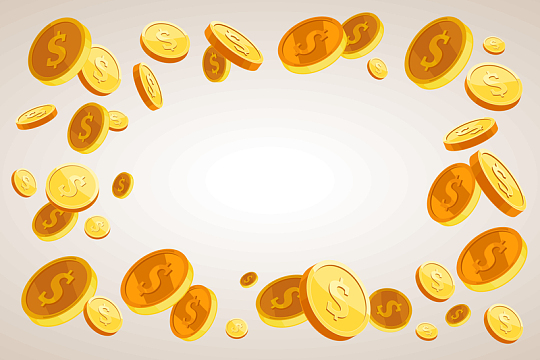 卡通扁平金币背景金融海报商务素材