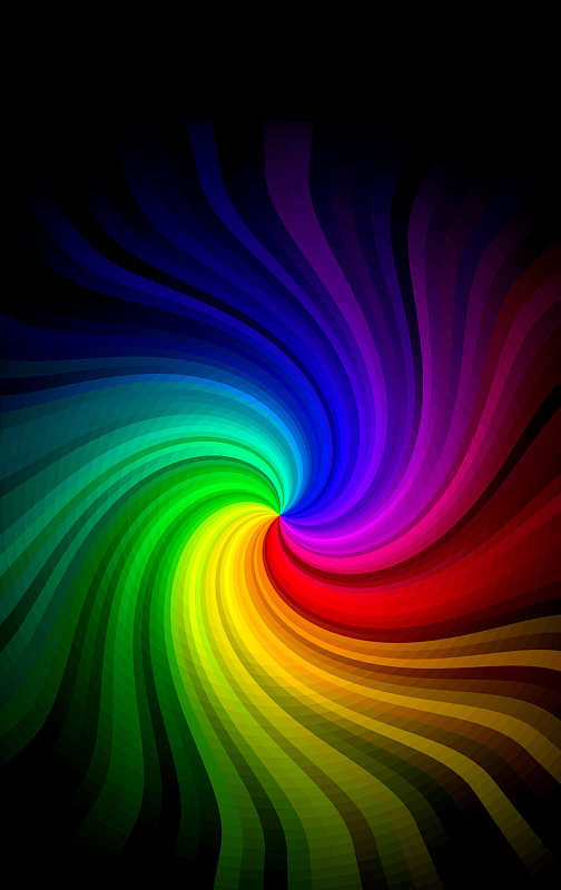 立体几何炫光彩虹条纹海报封面背景