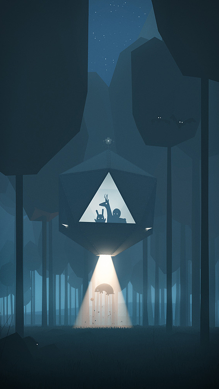 夜晚神秘外星人背景图