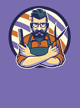 理发卡通背景素材